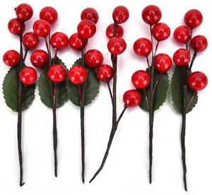 Christmas Crackers Embellishment-Red Berry Clusters